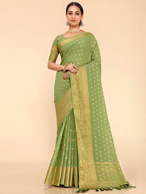 self designed woven saree with blouse - 19529517 - Very Small Image - 1