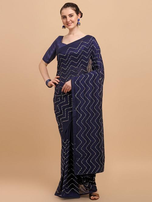 self designed embellished saree with blouse - 19529558 - Very Small Image - 1