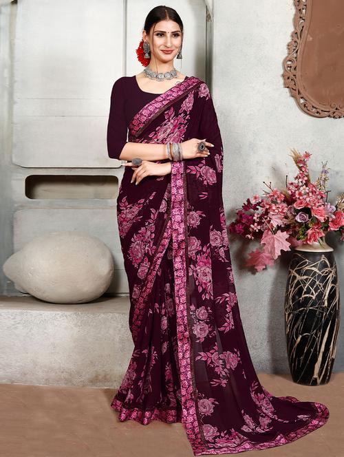 self designed printed saree - 19529570 - Very Small Image - 1