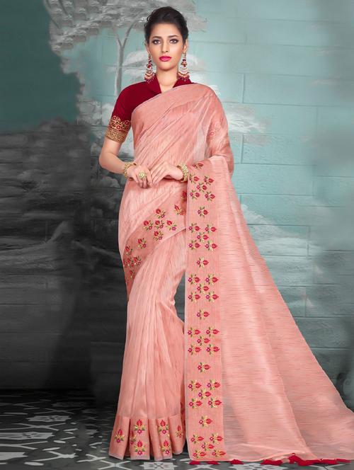 self designed embroidered saree - 19529623 - Very Small Image - 1