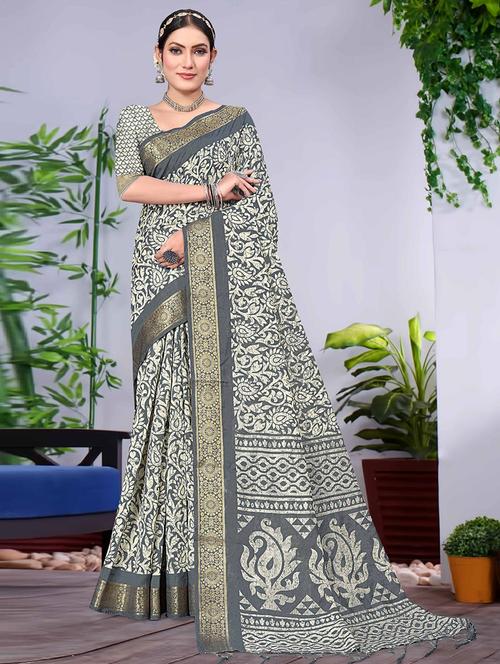 self designed printed saree - 19529639 - Very Small Image - 1