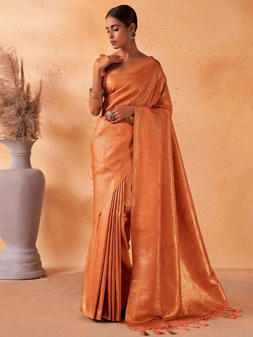 self designed woven saree with blouse - 19529692 - Very Small Image - 1
