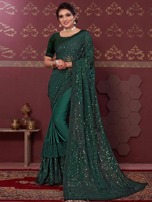 self designed sequin work saree - 19529721 - Very Small Image - 1