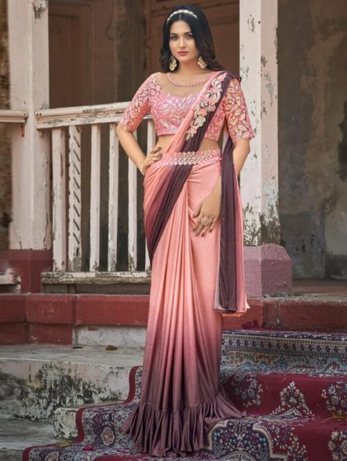 ombre draped saree with blouse - 19529974 - Very Small Image - 1