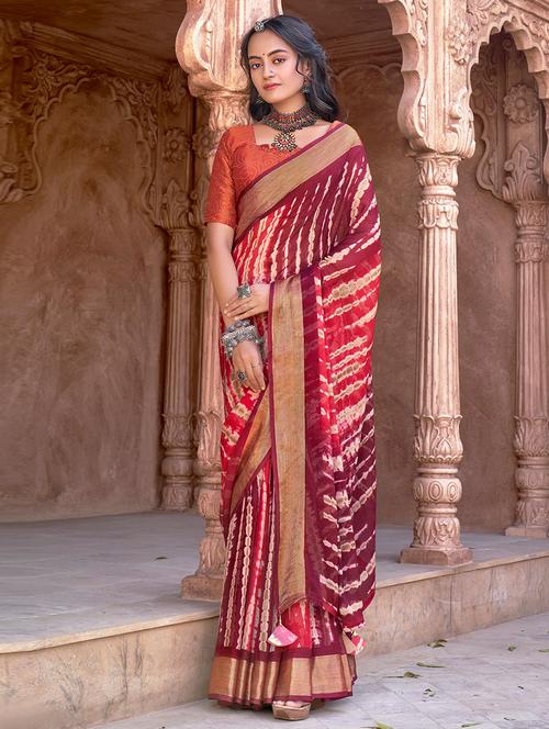 printed saree with blouse - 19530002 - Very Small Image - 1