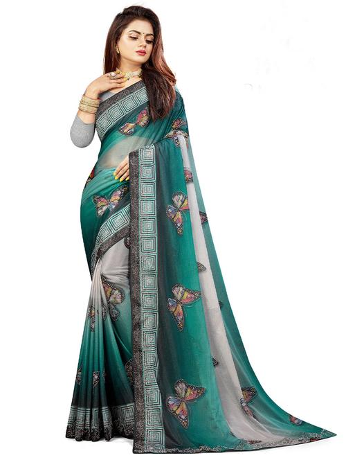 self design printed saree with blouse - 19530147 - Very Small Image - 1