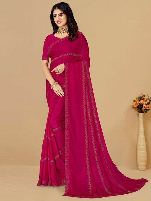 self design plain saree with blouse - 19530377 - Very Small Image - 1