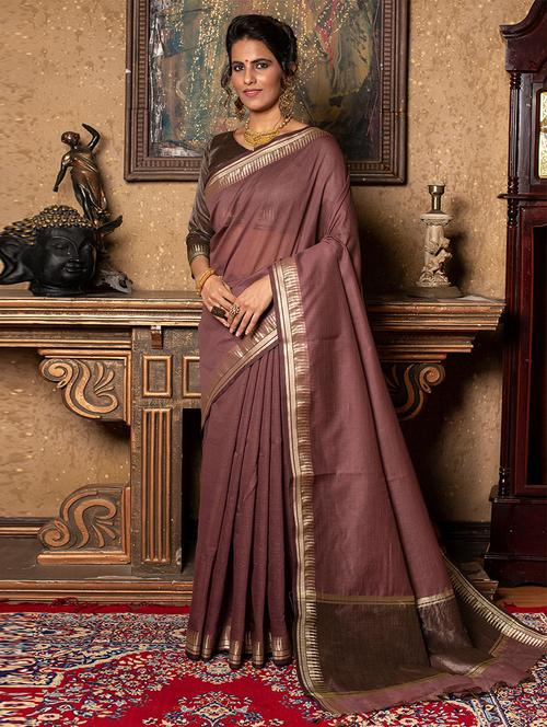 self design woven saree with blouse - 19530473 - Very Small Image - 1
