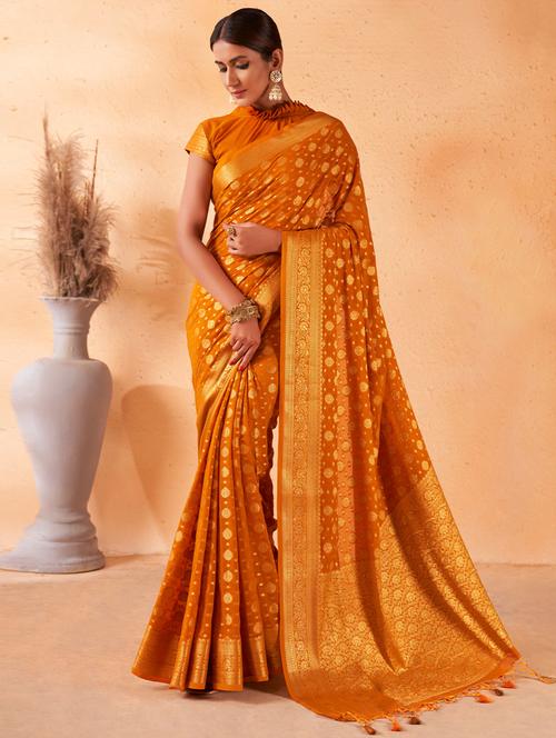 self design printed saree with blouse - 19530557 - Very Small Image - 1