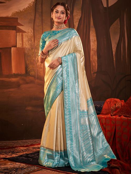self design kanjivaram silk saree with blouse - 19530587 - Very Small Image - 1