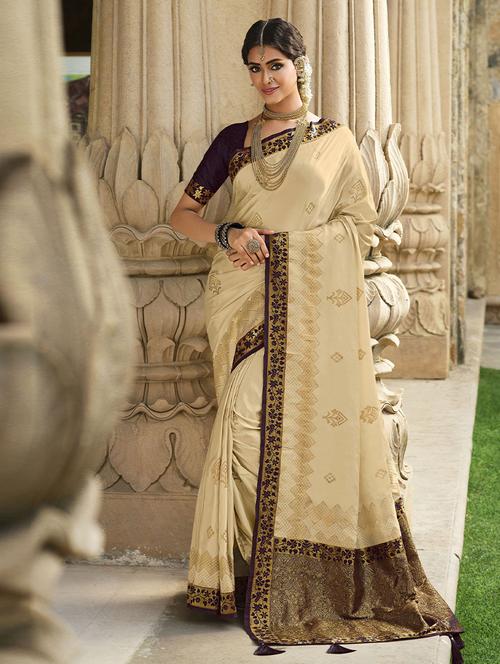 self design woven saree - 19530620 - Very Small Image - 1