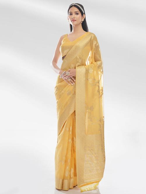 self design printed saree with blouse - 19530664 - Very Small Image - 1