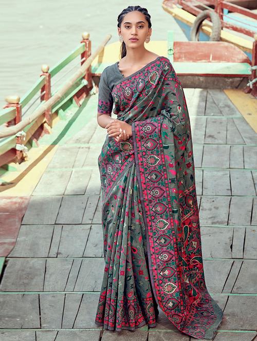 self design printed saree - 19530673 - Very Small Image - 1