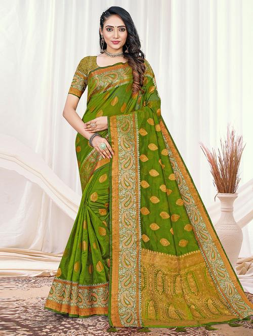 self design printed saree with blouse - 19530679 - Very Small Image - 1