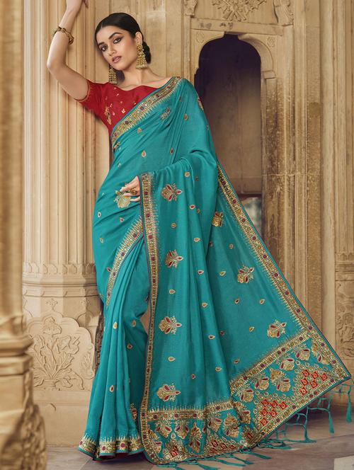 self design printed saree with blouse - 19530850 - Very Small Image - 1