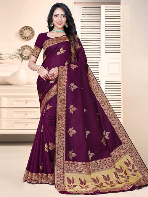 floral printed saree with blouse - 19530874 - Very Small Image - 1