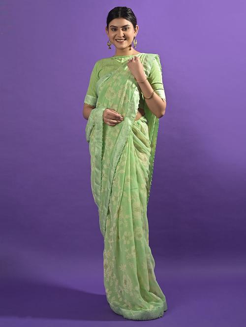 self designed woven saree with blouse - 19530886 - Very Small Image - 1