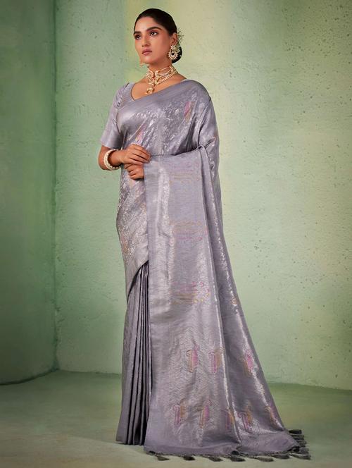 self designed woven saree with blouse - 19530996 - Very Small Image - 1