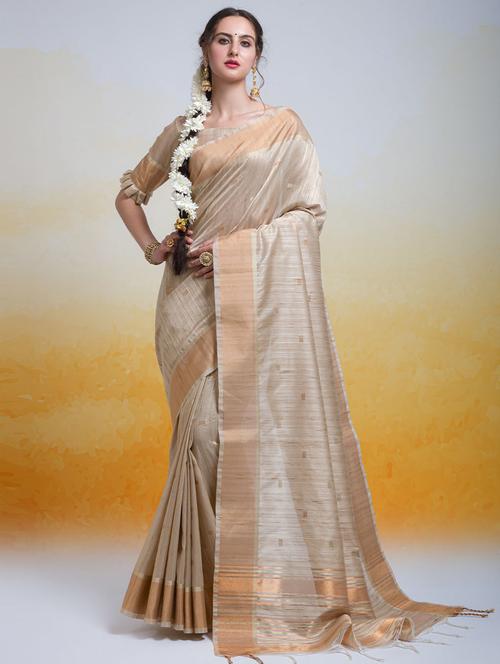 contrast bordered woven saree - 19531036 - Very Small Image - 1