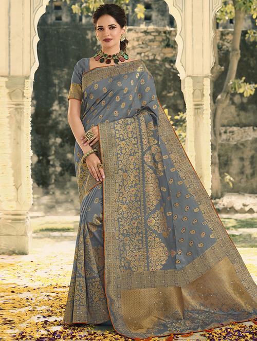 self designed woven saree - 19531051 - Very Small Image - 1
