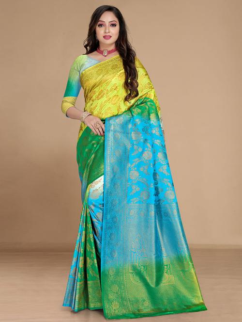 self designed woven saree with blouse - 19531104 - Very Small Image - 1