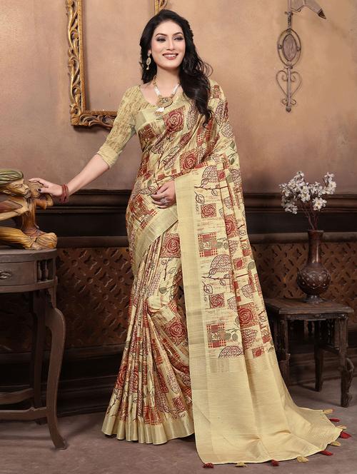self designed woven digitally printed saree - 19531131 - Very Small Image - 1