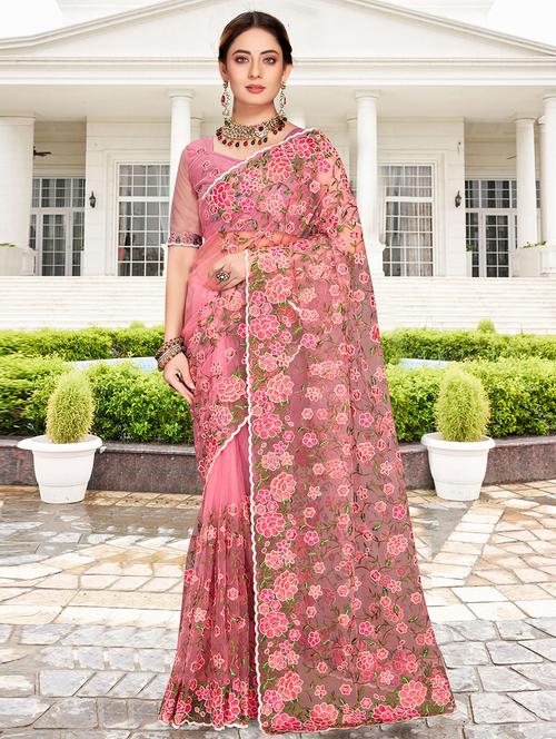 self designed embroidered saree - 19531163 - Very Small Image - 1