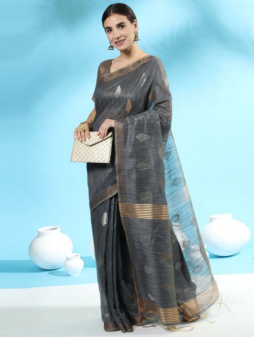 self designed woven saree with blouse - 19531169 - Very Small Image - 1