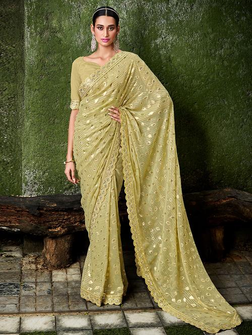 lace bordered printed saree - 19531187 - Very Small Image - 1