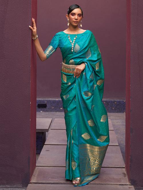 self designed woven saree with blouse - 19531194 - Very Small Image - 1