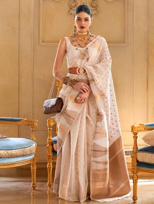 self designed woven saree with blouse - 19531221 - Very Small Image - 1