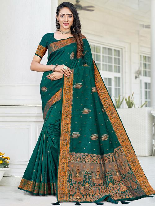 self designed woven saree with blouse - 19531411 - Very Small Image - 1