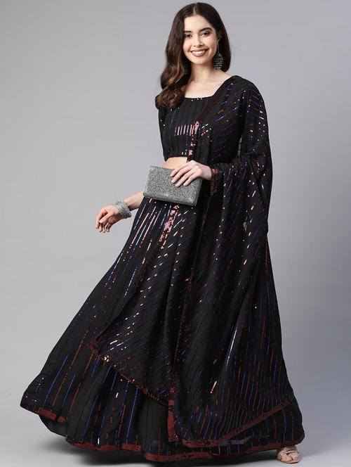 embroidered lehenga choli with dupatta set - 19531561 - Very Small Image - 1