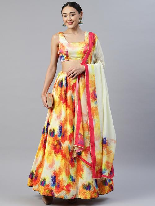printed lehenga choli with dupatta set - 19531565 - Very Small Image - 1