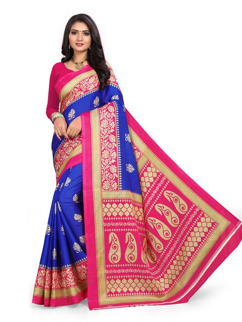 printed woven saree with blouse - 19531796 - Very Small Image - 1