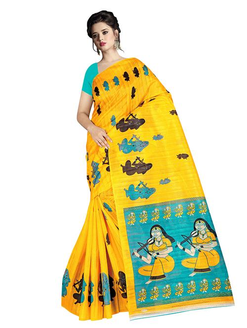 kalamkari prints woven saree with blouse - 19531812 - Very Small Image - 1