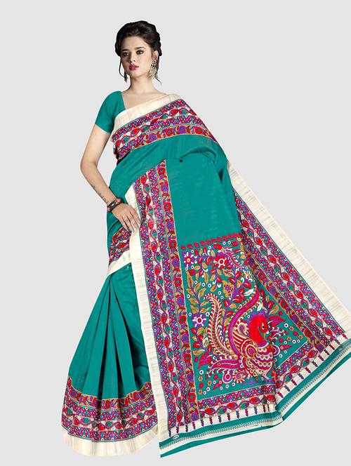 kalamkari bhagalpuri saree with blouse - 19531868 - Very Small Image - 1