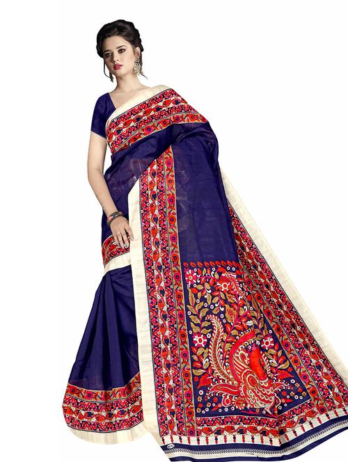 kalamkari bhagalpuri saree with blouse - 19531870 - Very Small Image - 1