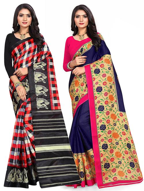 women's saree combo - 19532134 - Very Small Image - 1