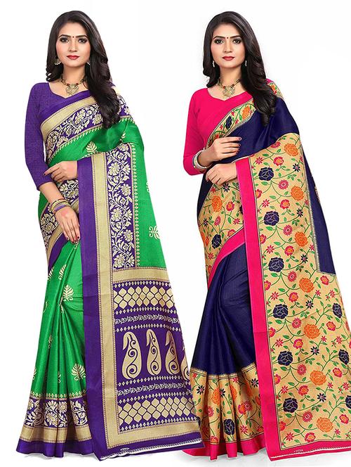 women's saree combo - 19532140 - Very Small Image - 1