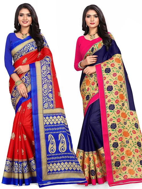 women's saree combo with blouse - 19532146 - Very Small Image - 1