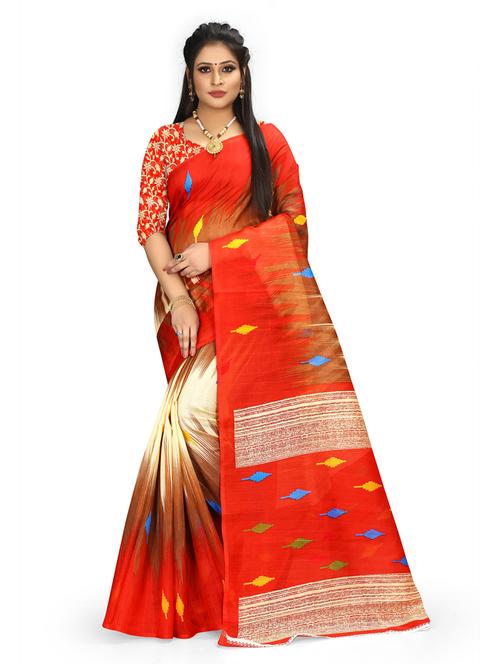 printed mysore silk saree - 19532157 - Very Small Image - 1