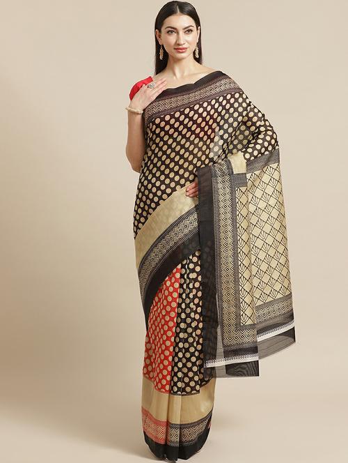 printed woven saree - 19532424 - Very Small Image - 1
