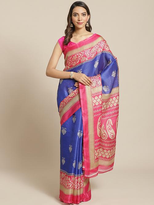 floral printed saree - 19532533 - Very Small Image - 1