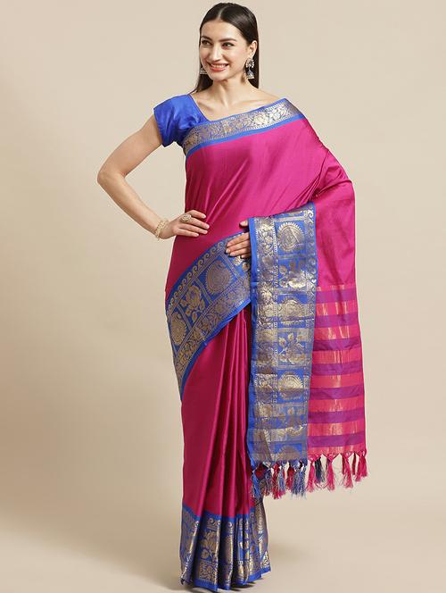women's self design pink colored saree - 19532600 - Very Small Image - 1
