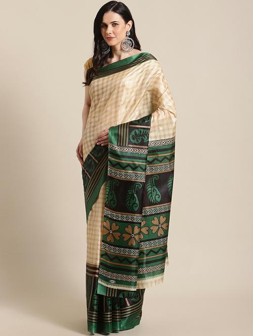 women's printed multi colored saree with blouse - 19532709 - Very Small Image - 1