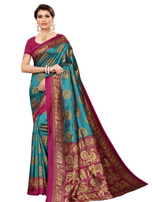 printed saree with blouse - 19532867 - Very Small Image - 1