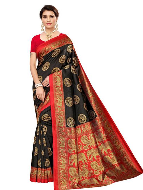 women's printed black colored saree - 19532869 - Very Small Image - 1