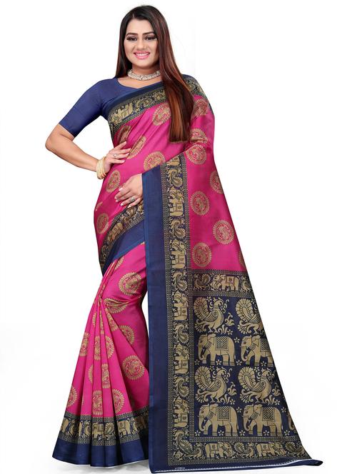 women's self design pink colored saree - 19532876 - Very Small Image - 1