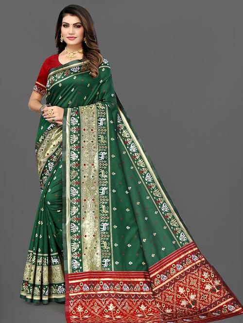 women's banarasi saree - 19533035 - Very Small Image - 1